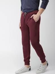 Mast Harbour Men Maroon Slim Fit Solid Joggers 879 Latest Mens Wear Maroon Joggers Men Trousers