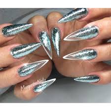 Stiletto Black And Clear Nails Long Clear Glass Glitter Stiletto Nails Clear Glitter Nails Glass Nails Metallic Nails