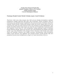 Feminisme berasal dari bahasa latin, femina atau perempuan. Pdf Pandangan Skeptik Feminis Muslim Terhadap Agama Suatu Perbahasan