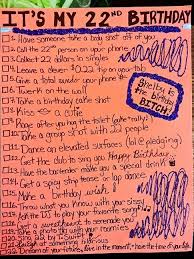 21st Birthday Party Planning Checklist 22nd Birthday Checklist For My Baby Wear It Out To The Bar And Check Everything My Personel Celebration Blog 22nd Birthday 21st Birthday Checklist Birthday Ideas For Her