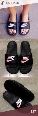 Black And Gold Nike Slides Womens Wmns Nike Benassi Slides Just Do It Jdi Black Rose Nike Benassi Slides Nike Benassi Sporty Sandal