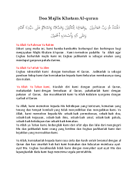 Doa khatam quran adalah doa yang dibaca ketika selesai membaca atau menamatkan alquran. Doc Doa Majlis Khatam Al Quran Fariz Hassan Academia Edu
