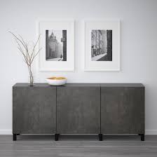 Besta Forvaring Med Dorrar Svartbrun Kallviken Morkgra Betongmonstrad Bredd 180 Cm Ikea Brown Living Room Decor Brown Living Room Ikea