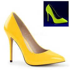 AMUSE-20 NYL Neon Gele Pumps | Sexyhogehakken.nl | Pleaser