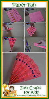 Folded Paper Fan An Easy Paper Craft Easy Crafts For Kids Spring Crafts For Kids Easy Paper Crafts Crafts