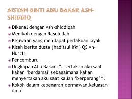 Aisyah binti abu bakar adalah istri dari nabi muhammad salallahi alaihi wassaalam. Keturunan Aisyah Binti Abu Bakar Malayfere
