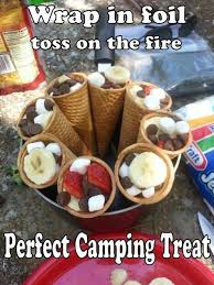 Waffle Cones On The Campfire Recipe Recipe Campfire Food Camping Food Campfire Treats