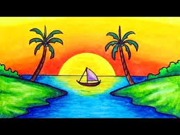 How To Draw Easy Scenery For Kids Drawing Simple Sunset Scenery Step By Step Youtube Easy Scenery Drawing Oil Pastel Drawings Easy Landscape Drawing Easy How to draw easy and simple scenery for beginners with oil pastels.
