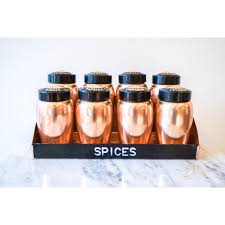 Creative metal storage jars kitchen spice jar sugar/coffee/tea canisters set. Held For Heather Vintage Set Of Rose Gold Spice Jars With Original Lids And Rack Spice Containers Spice Jars Spice Bottles