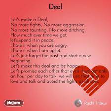 Deal Let S Make A Deal No More Fights No More Ag English Love