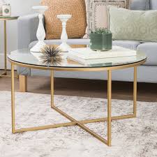 Glam X Base Round Coffee Table Faux White Gold Saracina Home Gold Coffee Table Round Glass Coffee Table Round Coffee Table Modern