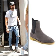 Find the best men's chelsea boots online including leather & suede boots, in various styles and colors at blundstone usa, including free shipping. Justin Theroux In Grey Suede Saint Laurent Chelsea Boots