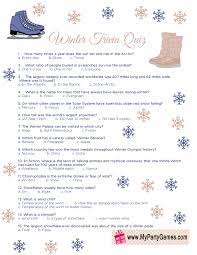 If you can answer 50 percent of these science trivia questions correctly, you may be a genius. Free Printable Winter Trivia Quiz With Answers