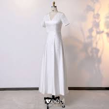 Shop with afterpay on eligible items. Modest Simple Classy Ivory Plus Size Wedding Dresses 2020 V Neck A Line Princess Short Sleeve