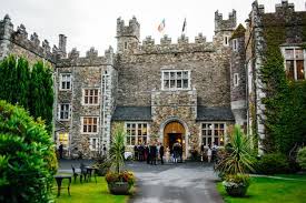 Waterford Castle The First Square Building With Battlements Dates From The 16th Century But The Current Design Goes Along With Th Waterford Castle Best Wedding Venues Wedding Venues