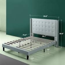 Compare & buy the top rated bed online. Zinus Kendra 51 Upholstered Wingback Platform Bed Sage Grey Full Walmart Com Walmart Com