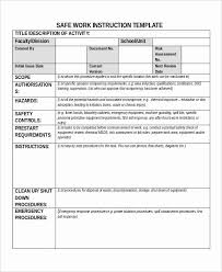 Work Instructions Template Word Beautiful 9 Work Instruction Templates Free Sample Example Standard Operating Procedure Template Templates Instruction