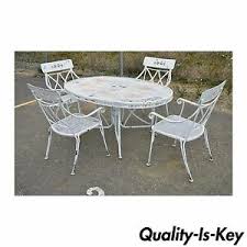 Metal dining room table and chairs victorian clothing. Wrought Iron Post 1950 Time Period Manufactured Antique Dining Sets For Sale Ebay