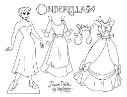 Cinderella Line Art Paper Doll To Color By Cory Jensen 1 Of 3 Paper Dolls Paper Doll Template Disney Paper Dolls