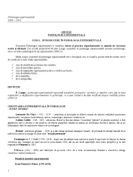 Carmen de jesus dores cavaco ioana emanuela orzea. Psihologie Experimentala