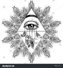 What the human eye sees is interpreted by the brain in a way that contradicts physical measurement of the source image. All Seeing Eye In Ornate Round Mandala Pattern Royalty Free Stock Vector 429380449 Avopix Com
