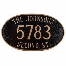 Expertly crafted · customized for you · top quality · great prices Oval Address Plaque With 3 Lines Displays Name House Number And Street