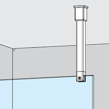 Shower glass panel ceiling support. Shower Screen Support Arm Kit Vertical Mount Square S3i Group