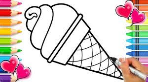 Here are top 10 ice cream coloring pages to print for your kids to enjoy in their spare time. Rainbow Ice Cream Cone Coloring Page With Real Sprinkles Rainbow Coloring Book Printable Youtube