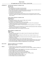 This position has the responsibility for the procurement of goods and services following authority policies, procedures and applicable local, state and federal regulations. Procurement Coordinator Resume Samples Velvet Jobs