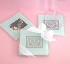 Baby Shower Favor Glass Photo Coasters