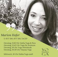 Marion Hofer E-RYT 500, YACEP (über 1200 Stunden