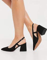Check spelling or type a new query. Asos Design Sydney Mittelhohe Absatzschuhe In Schwarz Mit Fersenriemchem Asos