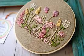 Wildflower Hoop Art Wildflower Embroidery Hand Embroidery Wall Decor Wall Hanging Flowers Pink Mauve Mother S Day Floral Embroidery Patterns Hand Embroidery Simple Embroidery