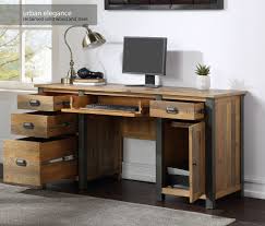 Traditional desks feature regal elements like picture frame drawer fronts, crown molding and bun feet to create a look that's timeless. Urban Elegance Twin Pedestal Office Desk My Vintage Home