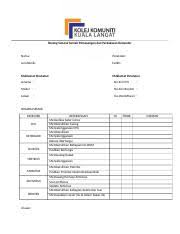 Check spelling or type a new query. K Docx Borang Senarai Semak Pemasangan Dan Perkakasan Komputer Nama Peralatan Juruteknik Tarikh Maklumat Peralatan Maklumat Peralatan Jenama No Siri Course Hero