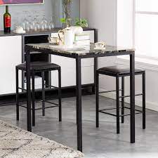 Spectator stools stand 34 to 36 inches in height. Hot 3 Piece Dining Table Set Counter Height Table 2 Chairs Kitchen Bar Stools Us Ebay