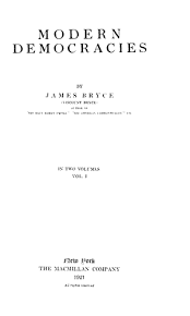 Modern Democracies Vol 1 Online Library Of Liberty