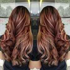 This hue looks more natural than blonde shades when matched with your dark color, and the process. Red Highlights On Black Brown Blonde Hair Hair Fashion Online