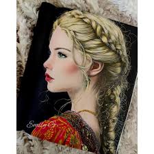 Completed piece from Mythomorphia By Kerby Rosanes Coloured using soft  pastels, white posca & a little glitter.