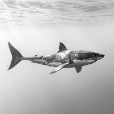 Black And White Shark Pictures White Shark In Black And White In 2020 Weisser Hai Tiere Wale