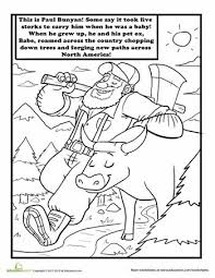 Paul Bunyan Worksheet Education Com Paul Bunyan Folk Tales Activities Coloring Pages
