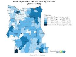 years of potential life lost rate by zip code