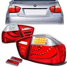 05 08 Bmw E90 320i 325i 325xi 330i 330xi 335i Sedan Led Bar Rear Brake Tail Lights Red Clear Tail Light Bmw Bmw 335xi