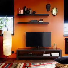 Orange Feature Wall Tv Lounge Room Living Room Orange Living Room Furniture Sofas Decor Around Tv