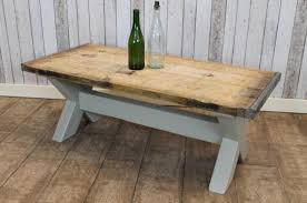 Rustic wooden bird crate cage repurposed into a coffee cocktail table. Reclaimed Coffee Table Rustic Country Farmhouse Shabby Chic Painted