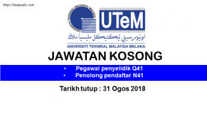 Jawatan kosong kerajaan terkini di jabatan penyiaran malaysia (rtm) februari 2018 | jawatan kosong terkini di jabatan penyiaran malaysia (rt. Kerja Kosong Terkini Di Universiti Teknikal Malaysia Melaka Kerjaya2u Com
