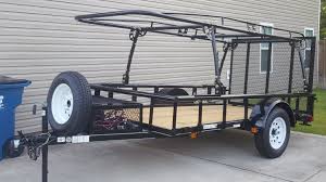5 5x10 Ft Carry On Trailer And Harbor Freight Truck Rack Kayak Trailer Utility Trailer Trailer Diy
