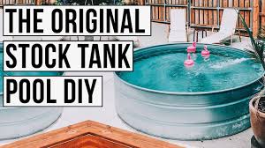 Stock tank (check out your local farm supp. The Original Stock Tank Pool Diy Youtube