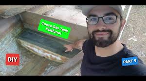 DIY FIBERGLASS BOAT BUILD (Building gas tank platform out of coosa) part 9
