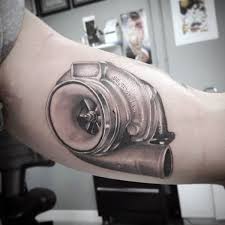 Arrow in turbo shape tattoo on left half sleeve. 50 Turbo Tattoo Ideas For Men Turbocharged Designs Tattoos For Guys Tattoos Car Tattoos
